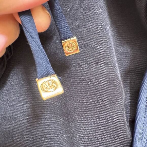 Michael Kors Navy Blue Shirred High Waist Plus Size Hipster Swim Bottom 22W - Picture 4 of 8